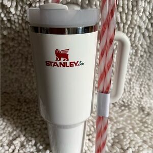 Stanley White Tumbler Lid with Red Logo